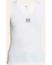 Loewe - Anagram-embroidered Stretch-cotton Tank Top - Lyst