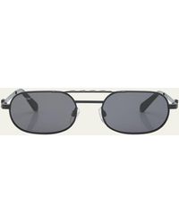 Off-White Atlanta 59mm Oval Sunglasses Black Dark Grey