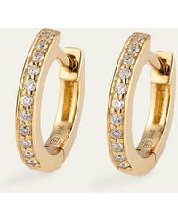 Sydney Evan - 14k Yellow Gold 7.5mm Pave Huggie Earrings With Diamonds - Lyst