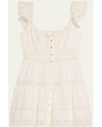 LoveShackFancy - Rietta Cotton Lace-Trimmed Mini Dress - Lyst