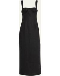 Sir. The Label - Bettina Ruched Linen Midi Dress - Lyst