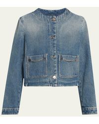 Givenchy - Jean Jacket With 4g Chain Detail - Lyst