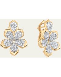 Sara Weinstock - 18k Two-tone Gold Lierre Diamond Partial Pear Flower Stud Earrings - Lyst