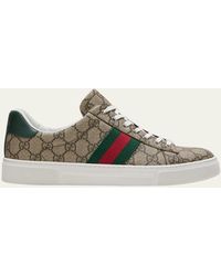 Gucci - Ace Monogram Canvas Low-top Sneakers - Lyst