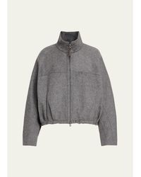 Brunello Cucinelli - Fluid Double Wool Zipped Jacket - Lyst
