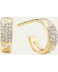 Ippolita - Huggie Hoop Earrings In 18k Gold With Diamonds - Lyst
