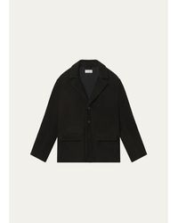 FRAME - Suede Single-Breasted Blazer - Lyst