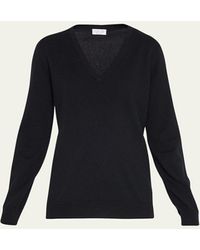 Brunello Cucinelli - Rib V-neck Cashmere Sweater With Monili Detail - Lyst