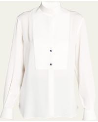 Giorgio Armani - Bibbed Poplin Tuxedo Shirt - Lyst