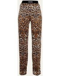 Tom Ford - Leopard-print Silk Pajama Pants - Lyst