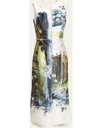 Erdem - Printed Pleated Back Midi Dress - Lyst