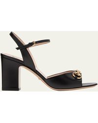 Gucci - Lady Leather Horsebit Ankle-strap Sandals - Lyst