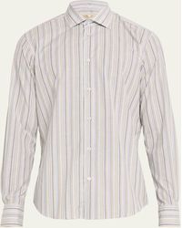 Baldassari - Linen-cotton Stripe Sport Shirt - Lyst