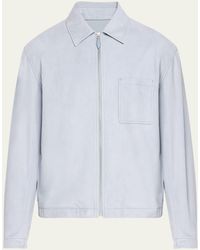 Berluti - Suede Overshirt With Scritto Pocket - Lyst