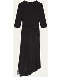 Givenchy - Lace-insert Asymmetric Midi Dress - Lyst