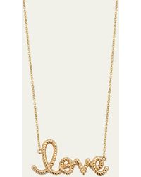 Sydney Evan - 14k Yellow Gold Medium Rope Love Pendant Necklace - Lyst