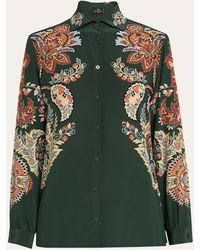 Etro - Paisley Print Button Down Silk Shirt - Lyst