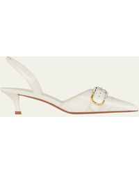 Givenchy - Voyou Leather Buckle Slingback Pumps - Lyst