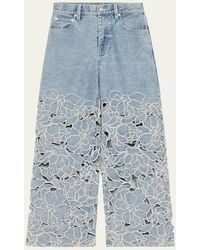 Jonathan Simkhai - Betty Floral Embroidered Straight-Leg Jeans - Lyst