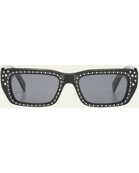 Moncler - X Palm Angels Crystal Acetate & Plastic Rectangle Sunglasses - Lyst