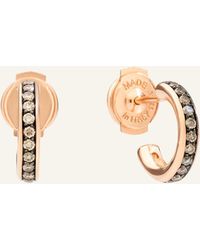 Pomellato - Together 18k Rose Gold Brown Diamond Mini Hoop Earrings - Lyst