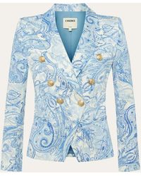 L'Agence - Marie Paisley Double-breasted Blazer - Lyst