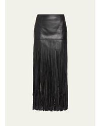 Toccin - Soren Fringed Faux Leather Mini Skirt - Lyst