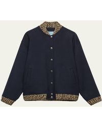 Prada - Double Cashmere And Wool Bomber Jacket - Lyst