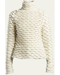 Bottega Veneta - Fish Scale Wool High-neck Sweater - Lyst