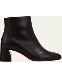 Christian Louboutin - Turela Leather Side-zip Red Sole Booties - Lyst