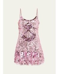 LoveShackFancy - Liria Sequined Mini Dress - Lyst