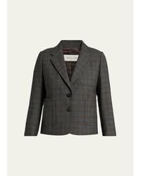 Dries Van Noten - Check Single-Breasted Shrunken Jacket - Lyst