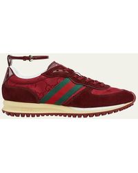 Gucci - Suede Re-Motion Ankle Strap Sneakers - Lyst