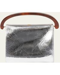 Dries Van Noten - Crisp Metallic Leather Top-handle Bag - Lyst