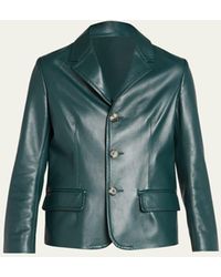 Marni - Leather Short Blazer Jacket - Lyst