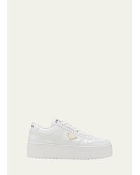 Prada - Downtown Leather Low-Top Sneakers - Lyst