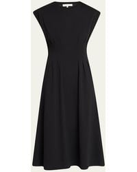 FRAME - The Jersey Nipped Midi Dress - Lyst