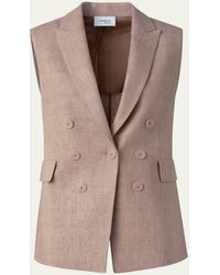 Akris Punto - One-Button Washed Raw Linen Vest - Lyst