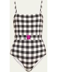 Eres - Prisme Gingham Belted One-piece Swimsuit - Lyst