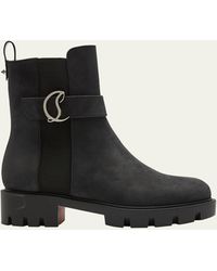 Christian Louboutin - Cl Chelsea Leather Lug-sole Boots - Lyst