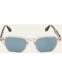 Brunello Cucinelli & Oliver Peoples - Polarized Two-tone Round Acetate Sunglasses - Lyst