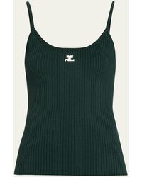 Courreges - Logo Ribbed Knit Tank Top - Lyst