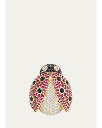 Grace Winfrey - 18K Ruby Ladybug Ring With Diamonds - Lyst