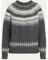 Nili Lotan - Genevive Intarsia Alpaca Sweater - Lyst