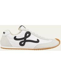 Loewe - Flow Runner Suede And Leather Sneakers - Lyst