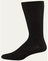 Pantherella - Danvers Ribbed Cotton Mid-Calf Socks - Lyst