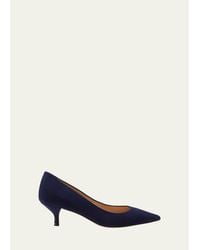 Stuart Weitzman - Stuart Suede Kitten Pumps - Lyst