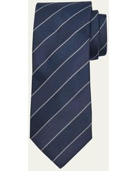 Brunello Cucinelli - Double Stripe Silk-cotton Tie - Lyst
