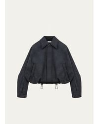 Loewe - Check Wool-Blend Drawstring Balloon Jacket - Lyst