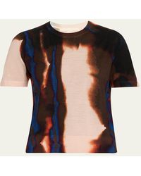 Jason Wu - Burned Striped Wool Short-Sleeve Sweater - Lyst